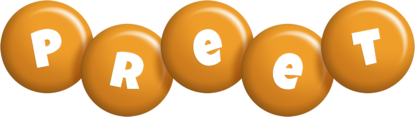 Preet candy-orange logo