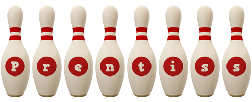 Prentiss bowling-pin logo