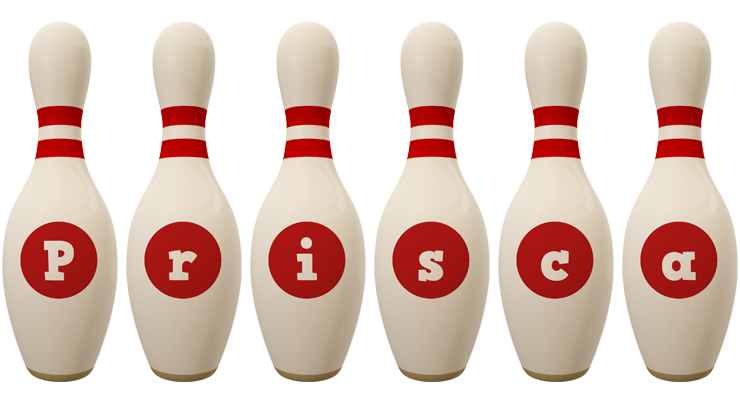 Prisca bowling-pin logo