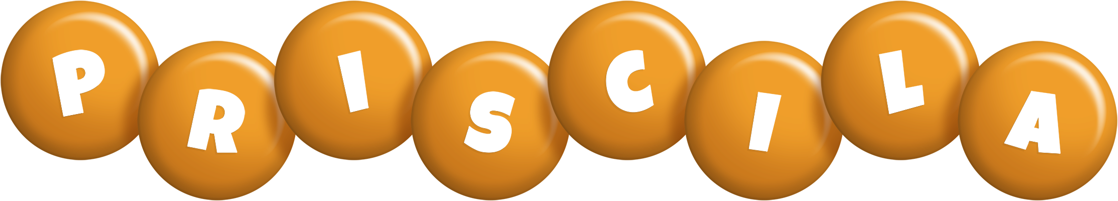 Priscila candy-orange logo