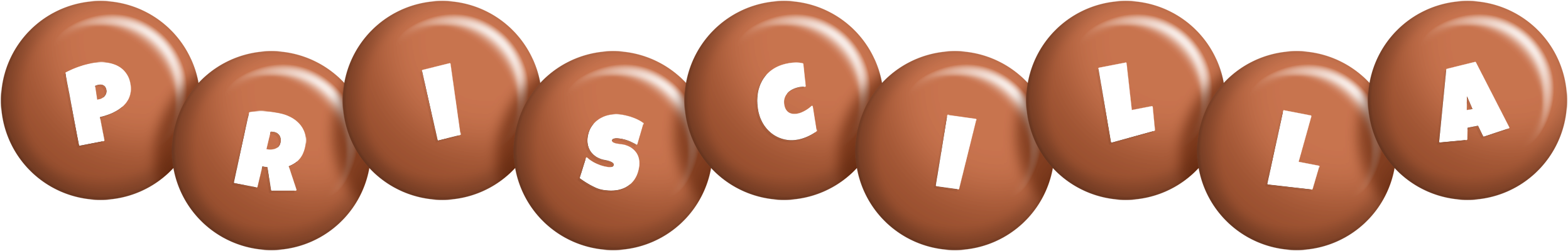 Priscilla candy-brown logo