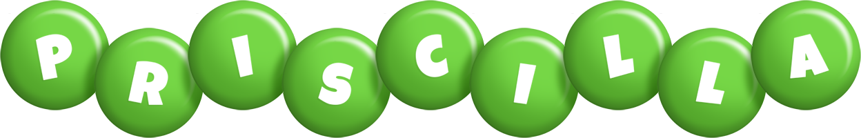 Priscilla candy-green logo