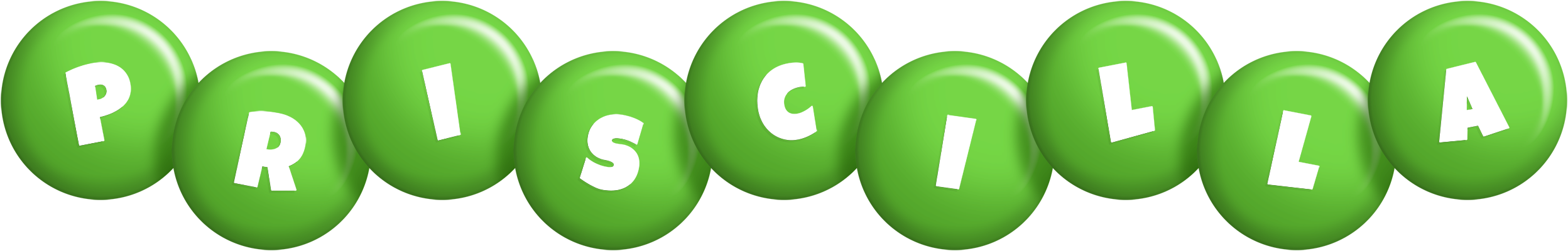 Priscilla candy-green logo