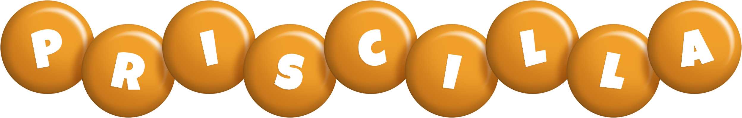 Priscilla candy-orange logo