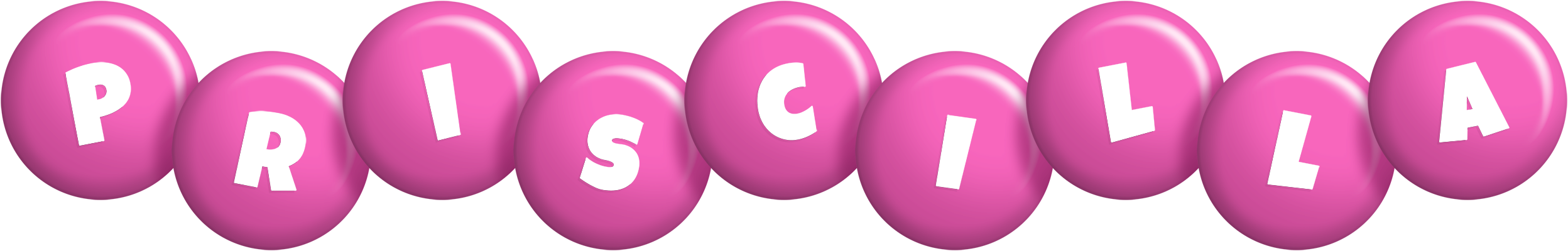 Priscilla candy-pink logo