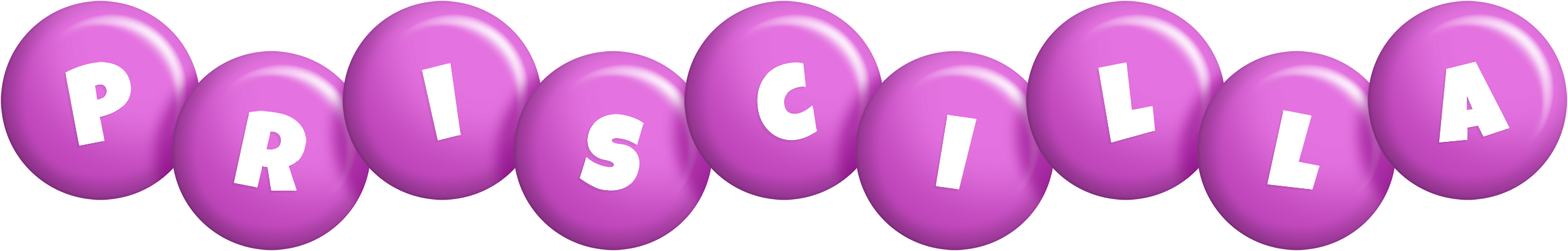 Priscilla candy-purple logo