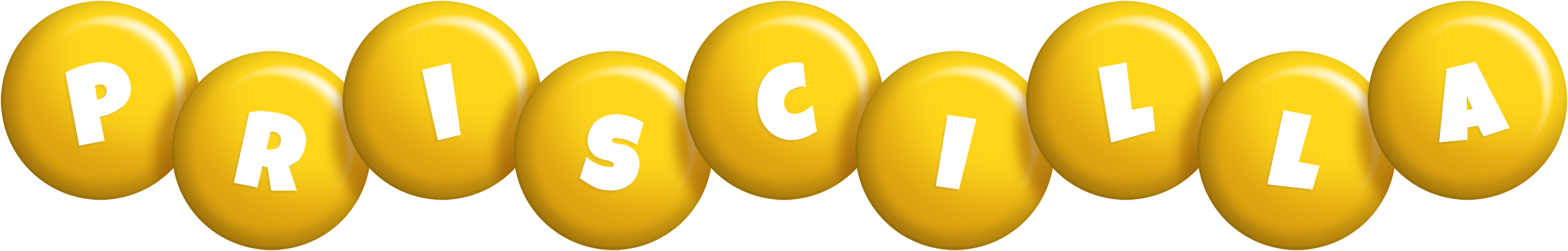 Priscilla candy-yellow logo