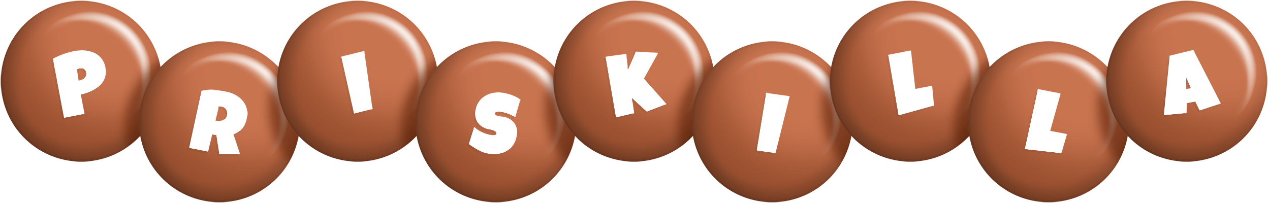 Priskilla candy-brown logo