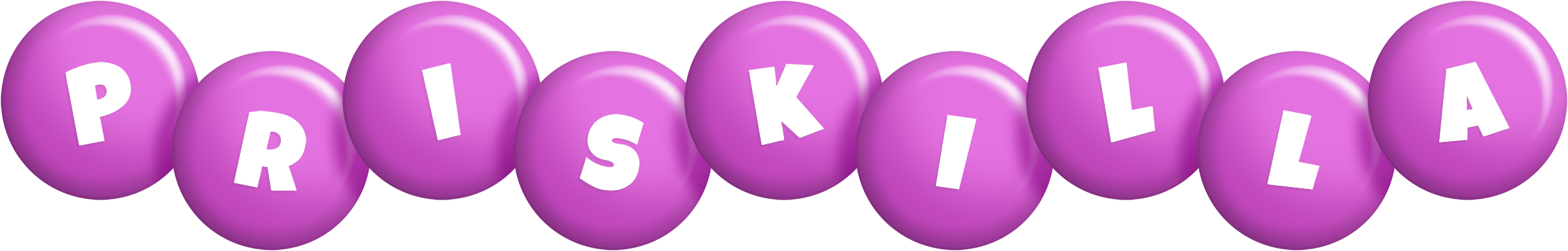 Priskilla candy-purple logo