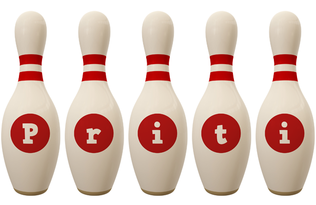Priti bowling-pin logo
