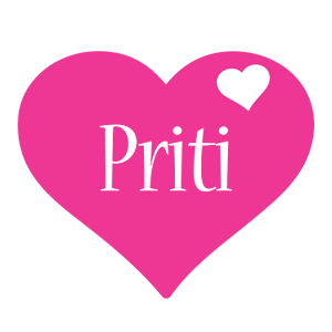 Priti love-heart logo