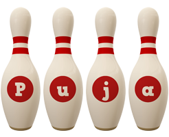 Puja bowling-pin logo