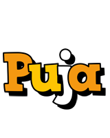 Puja cartoon logo
