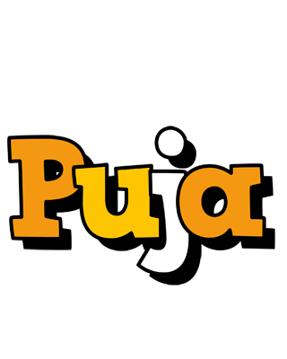 Puja cartoon logo