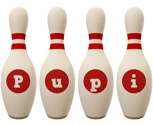 Pupi bowling-pin logo