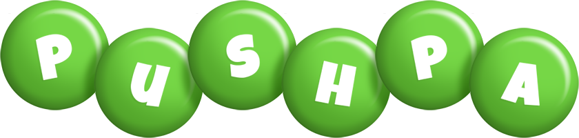 Pushpa candy-green logo