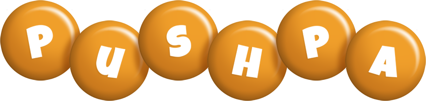 Pushpa candy-orange logo