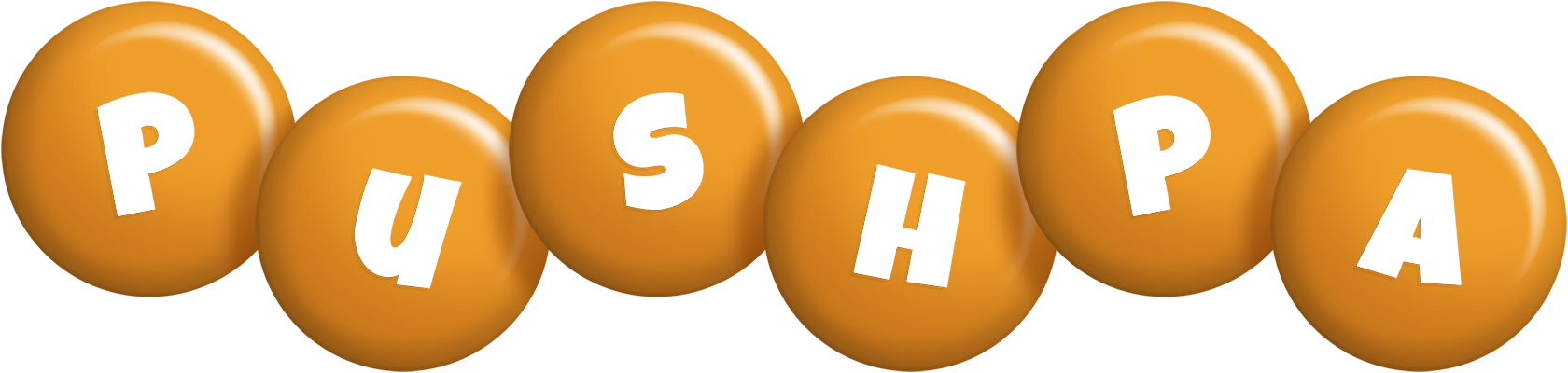 Pushpa candy-orange logo