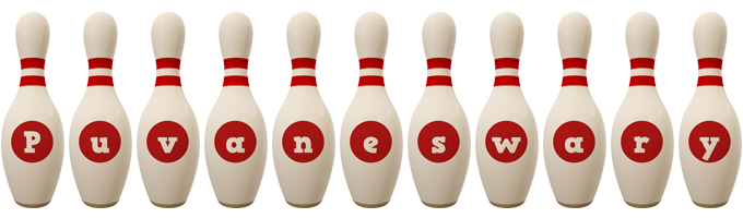 Puvaneswary bowling-pin logo