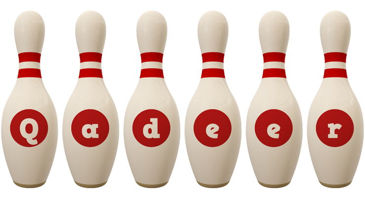 Qadeer bowling-pin logo