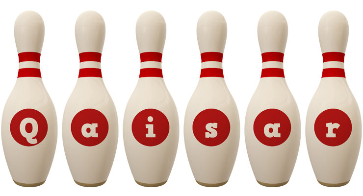 Qaisar bowling-pin logo