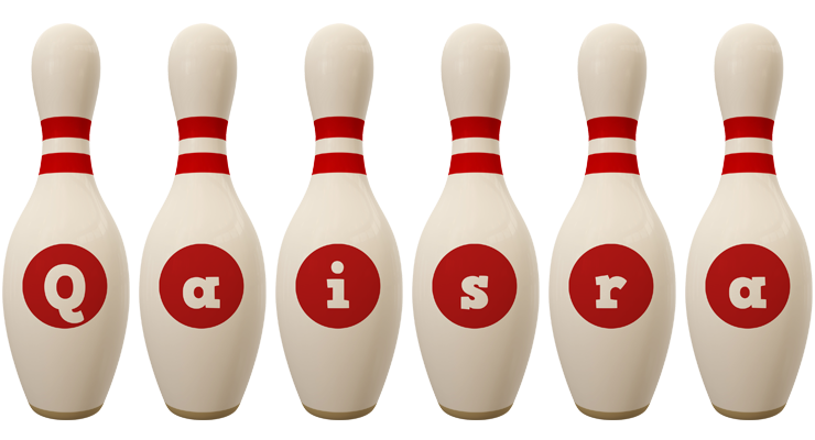 Qaisra bowling-pin logo