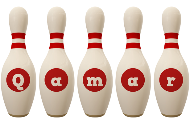 Qamar bowling-pin logo