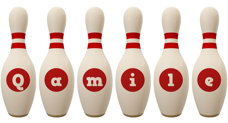 Qamile bowling-pin logo