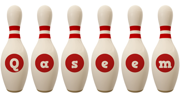 Qaseem bowling-pin logo