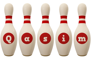 Qasim bowling-pin logo
