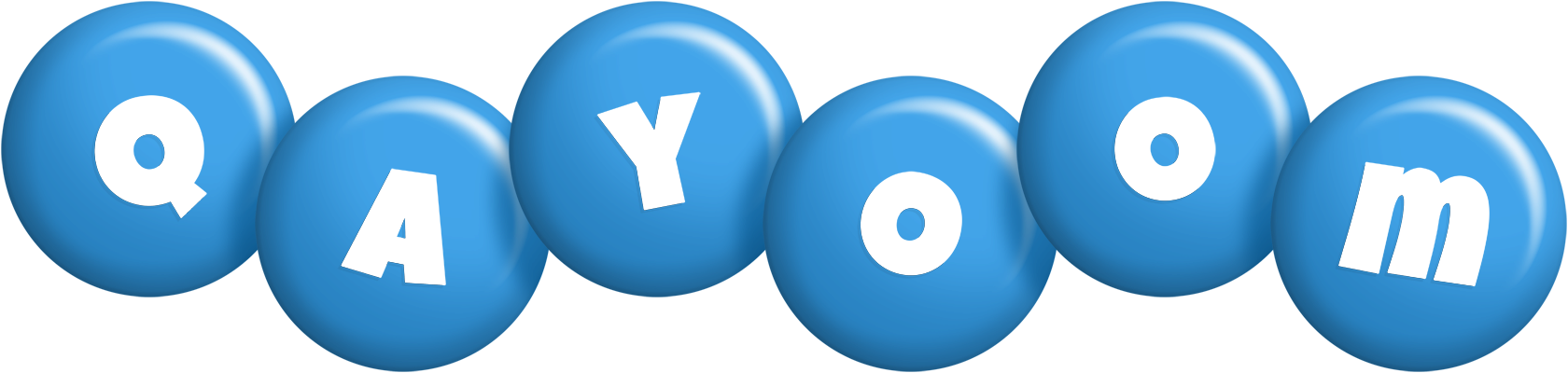 Qayoom candy-blue logo