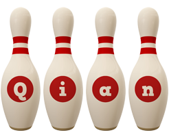 Qian bowling-pin logo