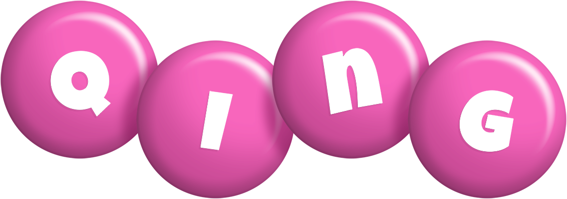 Qing candy-pink logo