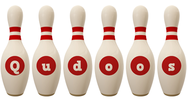 Qudoos bowling-pin logo