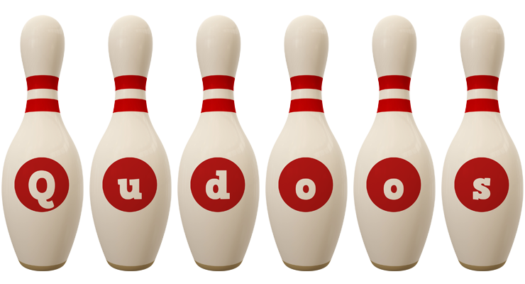 Qudoos bowling-pin logo