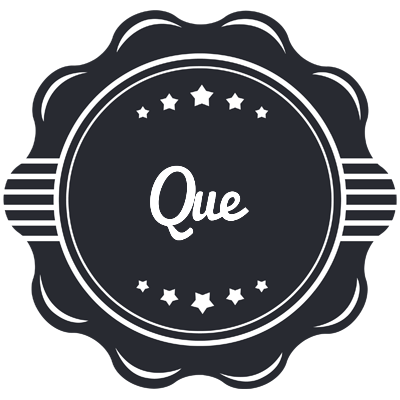 Que badge logo