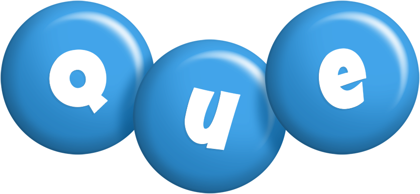 Que candy-blue logo
