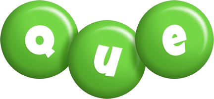 Que candy-green logo