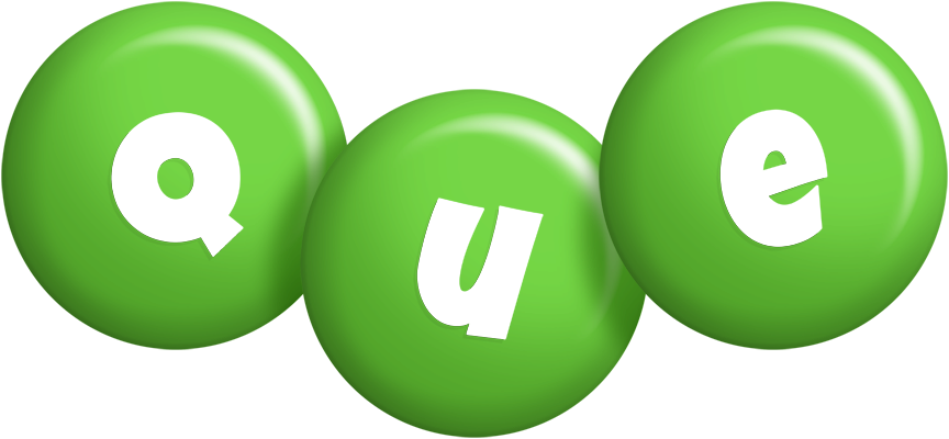 Que candy-green logo
