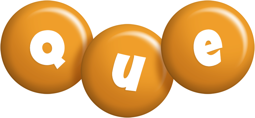Que candy-orange logo