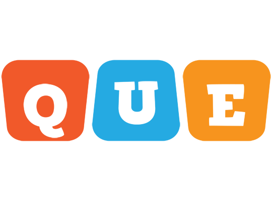Que comics logo