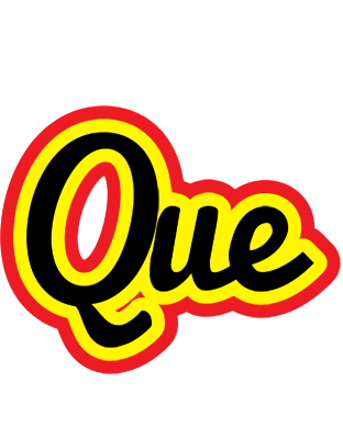 Que flaming logo
