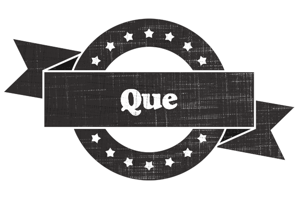 Que grunge logo