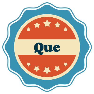 Que labels logo