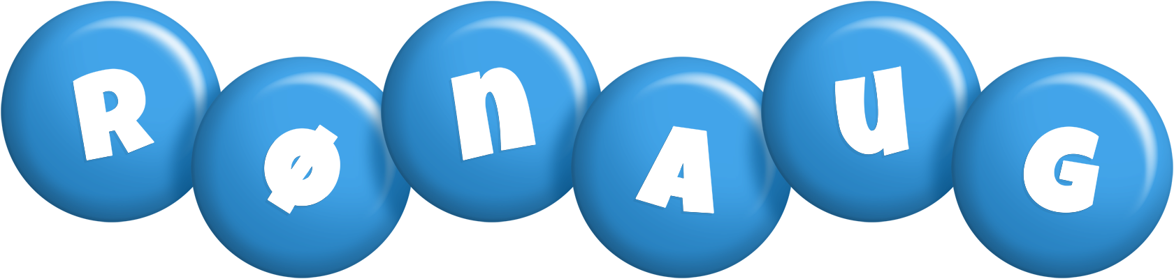 Rønaug candy-blue logo