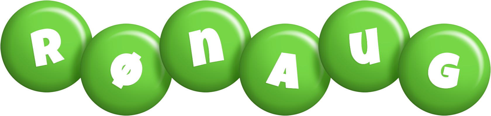 Rønaug candy-green logo
