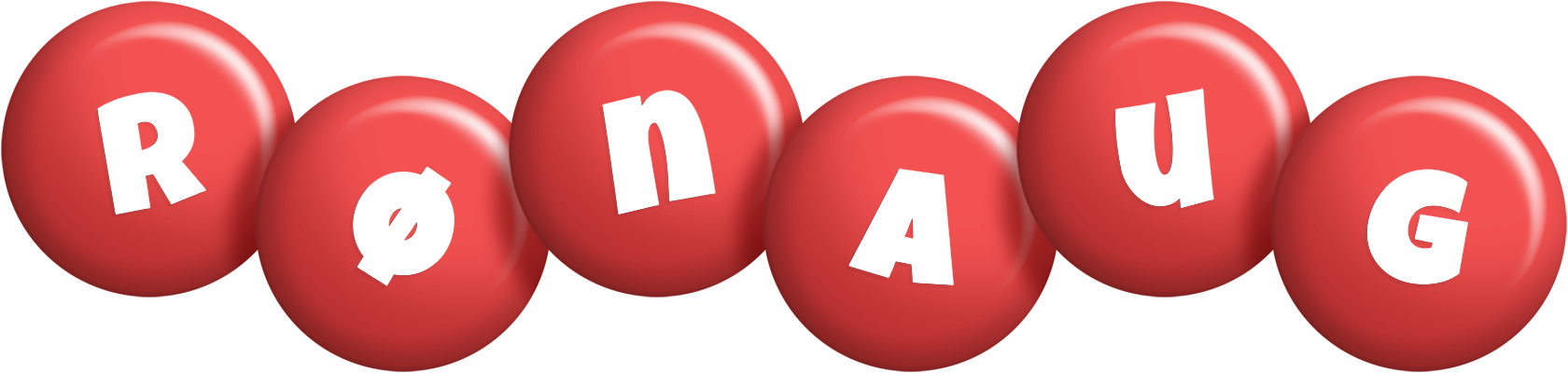 Rønaug candy-red logo