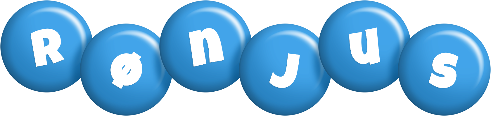 Rønjus candy-blue logo