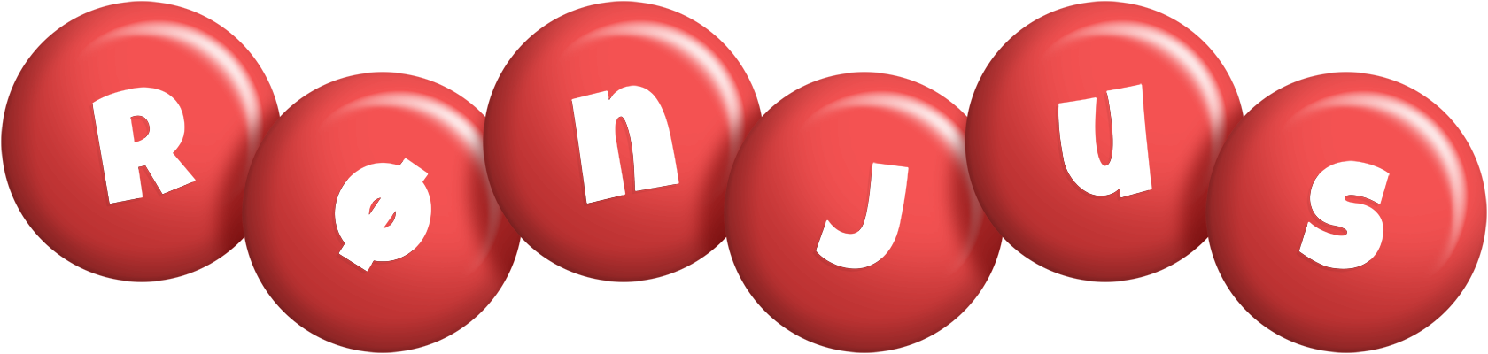 Rønjus candy-red logo