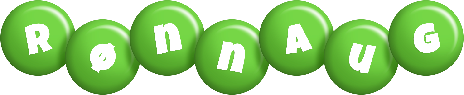 Rønnaug candy-green logo